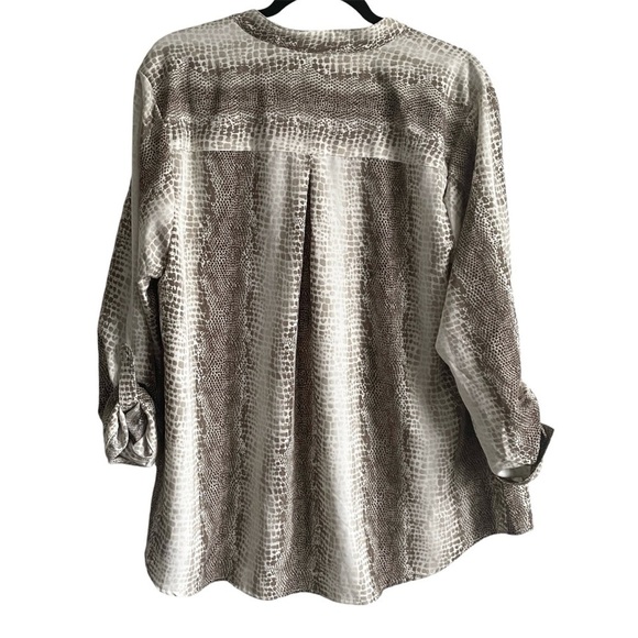 NWT Notations Snakeskin Office Blouse Size 2x Career Wear Animal Print - Picture 2 of 11